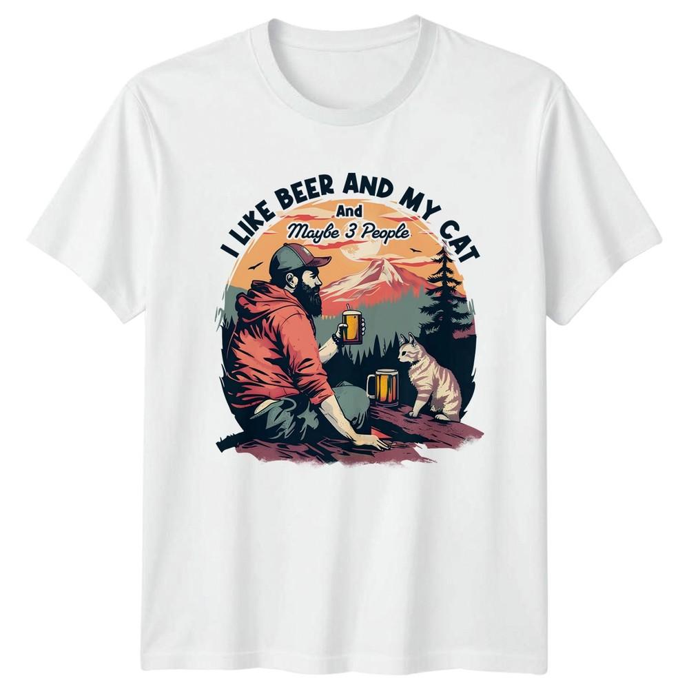 I Like Beer And My Cat Unisexs Tshirt Beer Lover Cat Fathers Day Gift