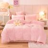 "Mink Velvet Plush Winter Bed Set: Four-Piece Solid Color Quilt Cover"