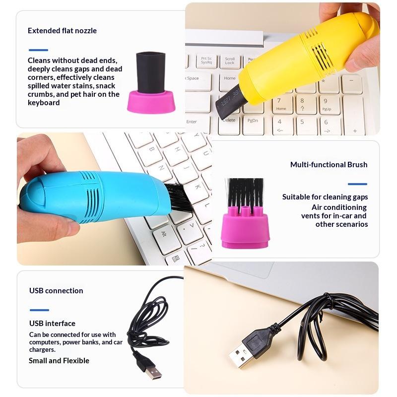 USB-пылесос для клавиатуры Компьютерный пылесос для клавиатуры Портативный мини-ручной набор для чистки пыли щеткой для ПК и ноутбука