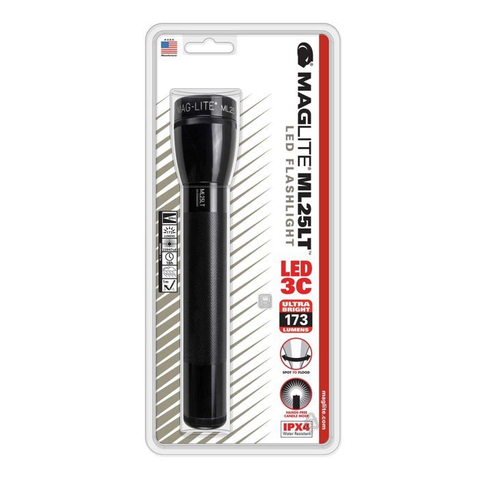 Torche LED - MAGLITE - ML25LT - Noir - 1 ampoule - Mode bougie