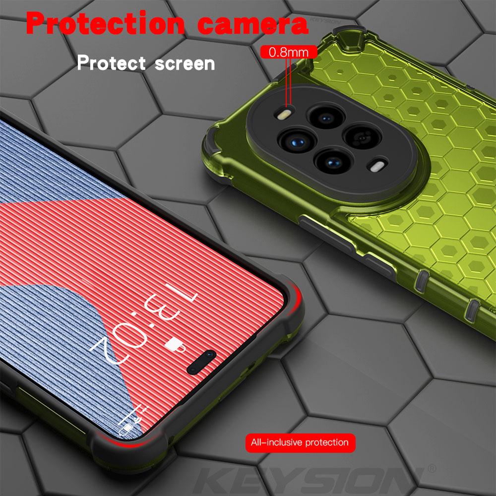 KEYSION Противоударный бронированный чехол для Huawei nova 13 Pro Мягкий силиконовый + прозрачный сотовый чехол для задней панели телефона Huawei nova 13