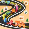 Children'S Educational Wooden Digital Small Train Early Education Enlightenment Dinosaur Assembly Drag Building Block Toy Car