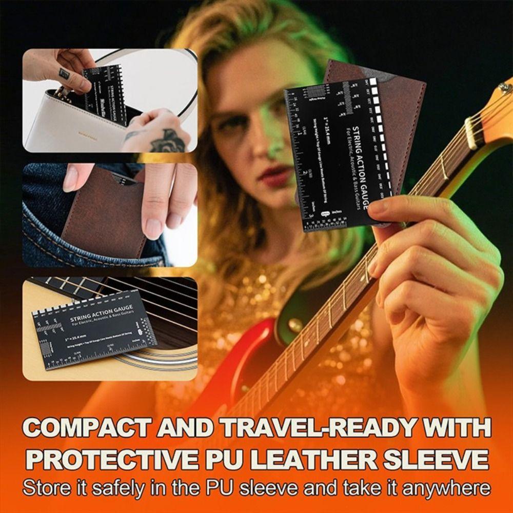 Etched Edition String Action Gauge Maintenance Guitar Set Up Tools Guitar String Height Ruler Bass