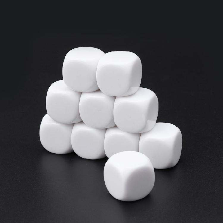 10Pcs Kids Educational Toy Board Game Dices Set White Dices Mathematical Tool 6 Sided Dices Acrylic Round Corner Dices