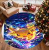 Pokemon Pattern Round Rug, Indoor/Outdoor Mat, for Picnic, Gameroom, Bedroom, Office, Living Room, Home Decor Carpet, Birthday Gift
