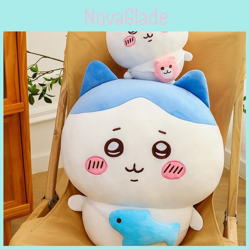 Cute Chiikawa Cartoon Bear And Cat Plush Toy With Soft Short Plush Filling