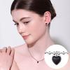 [Rosemont] Silver Black Heart Necklace Rc24B33J