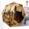 1pc "Hogwarts Castle Map" Umbrella with Plastic Handle,Cartoon Pattern,Suitable for All Seasons Multi-functional Umbrella523