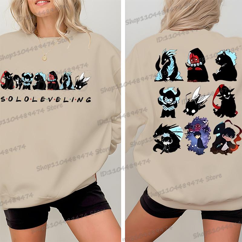 Solo Leveling Crewneck Sweatshirt Unisex Anime Fan Gift Fashion Casual Hoodies Sung Jin Woo Cartoon Classic Street Style Hoodies