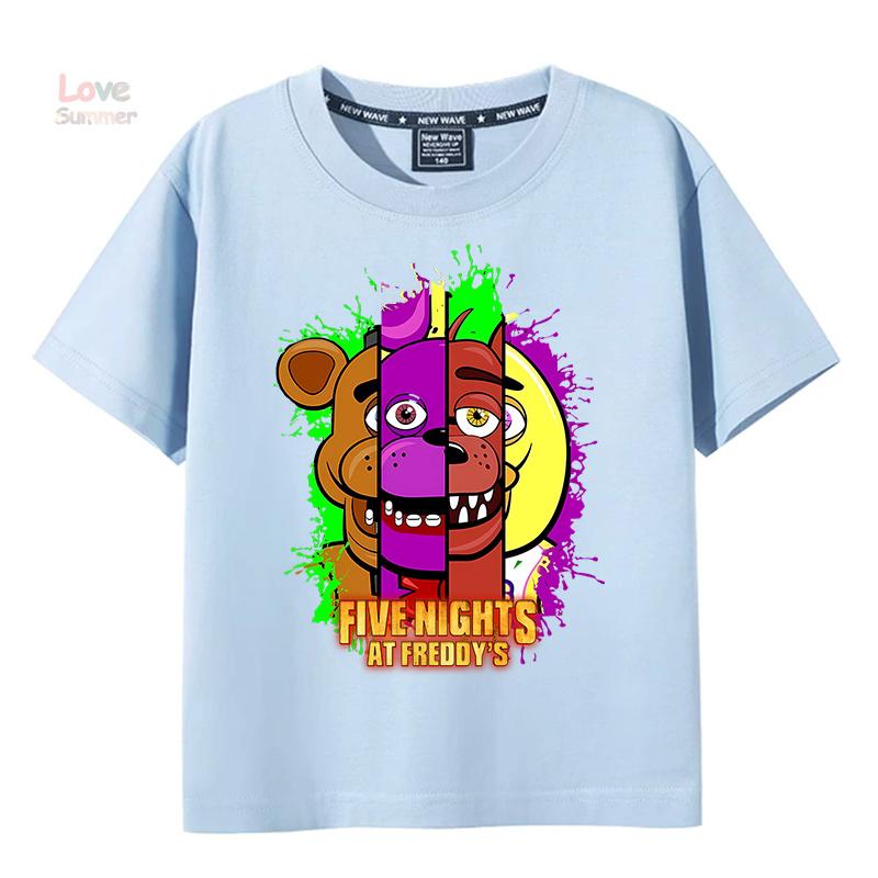 Футболка 4-14 лет FNAF В Фредди детская футболка с круглым вырезом мальчики девочки с коротким рукавом