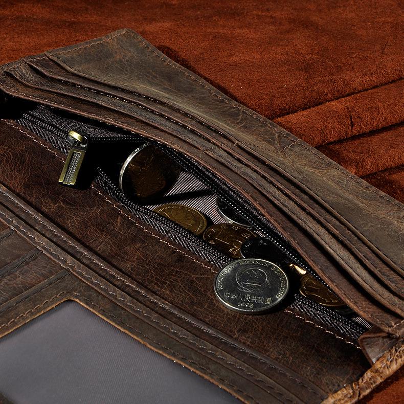 Натуральная кожа ручной работы унисекс длинный дизайн повседневный крутой подарочный органайзер кошелек модный кошелек держатель для карт