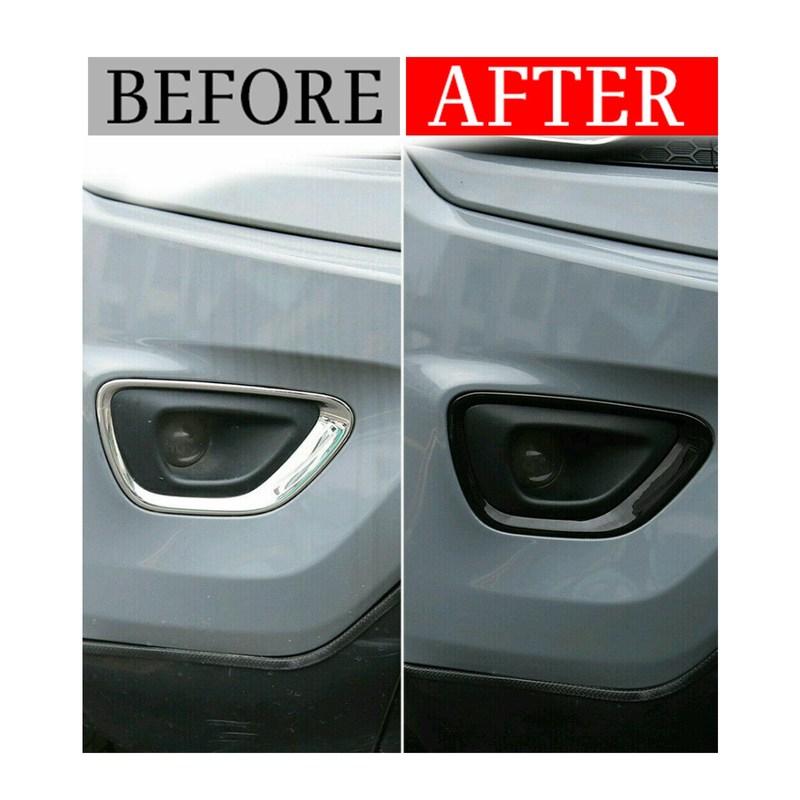 2Pcs Front Bumper Fog Light Bezel Cover Trim Fog Lamp Frame Black for Jeep Grand Cherokee 2014 2015 2016 2017