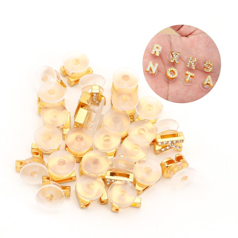 Новые золотые буквы алфавита, шармы для обуви, металлическая кнопка, стразы, корона, украшения для обуви, аксессуары для садовой обуви для женщин, мужчин, 1 шт.