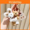 Whimsical Doubleheaded Plush Milk Tea Bear And Bunny Keychain With Cute Colors