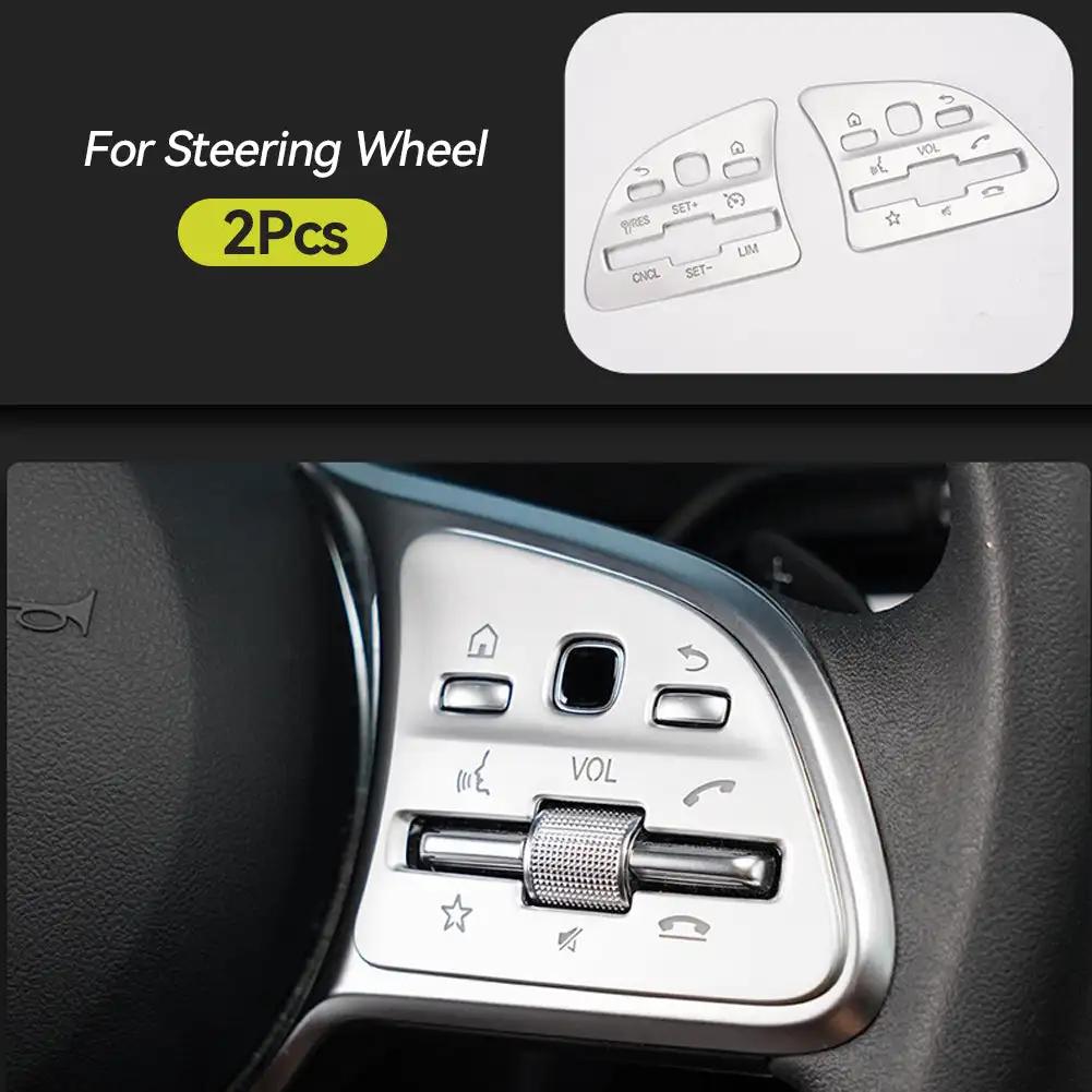 Car Steering Wheel Air Conditioning Button Covers Sticker Ignition Start Button Decor Cover Trim For Mercedes Benz GLB GLA CLA