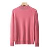 Hengyuanxiang Women's Pure Wool Loose Half-High Collar Knit Sweater