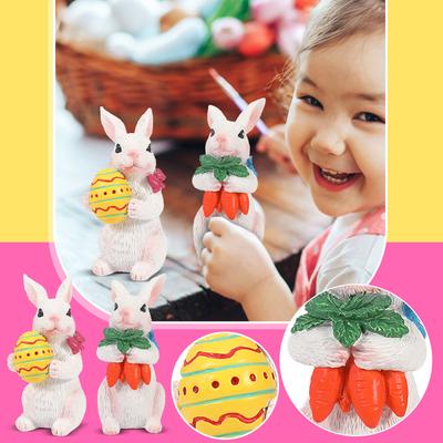 Фигурка пасхального кролика, стоящая статуэтка пары кроликов из смолы, настольное украшение, праздничный подарок, подходит для садов, столов, офисов и каминных полок