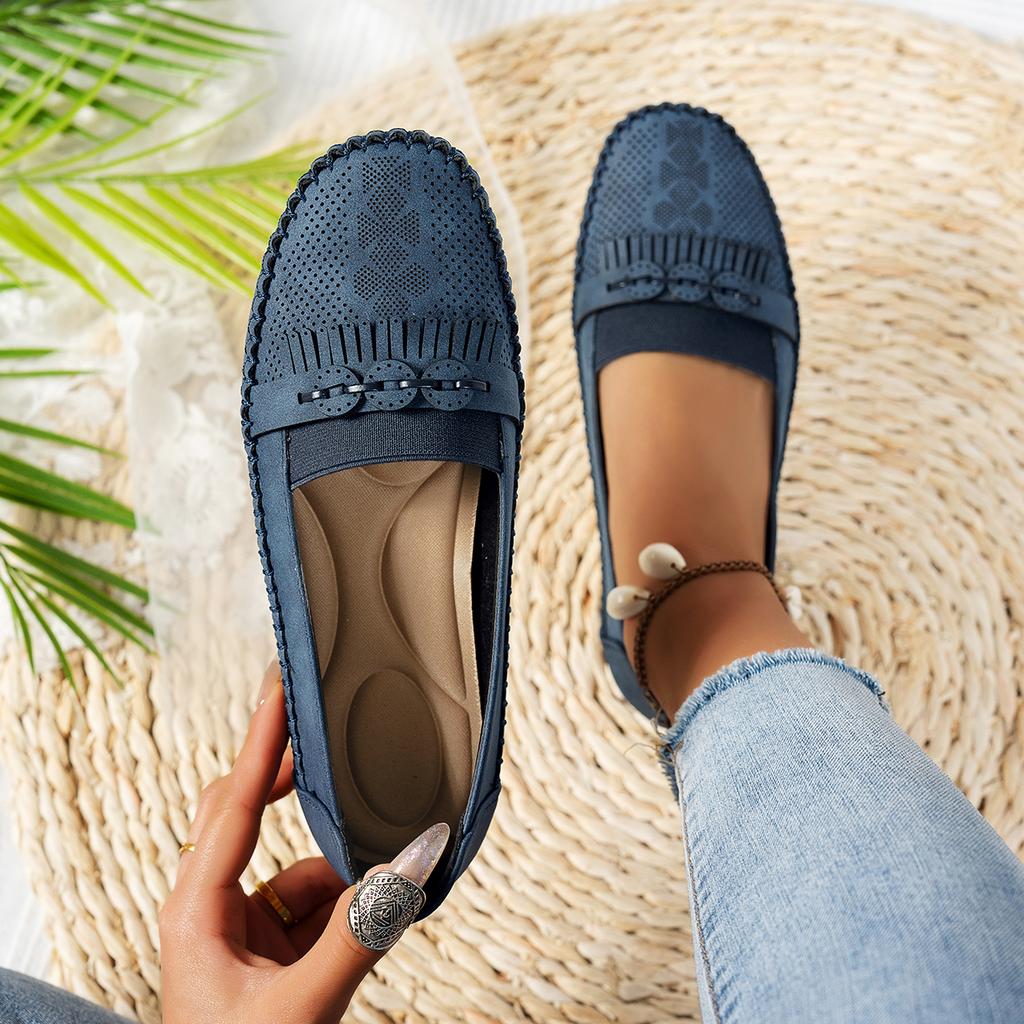 2025 New Women Flats Shoes Trend Slip On Loafers Casual Round Toe Flat Sneakers Women Breathable =Shallow Comfort Shoes Ladies