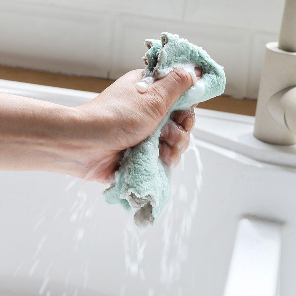 Household Super Absorbent Microfiber Cleaning Towel Clean Cloths Non-stick Oil Rags Scouring Pad