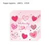 51pcs Valentine's Day Tableware Includes Cups Plates Napkins Tablecloth