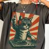 Крутая футболка с кошкой-диджеем, удобная, яркая. Забавная кошка в наушниках. Модный подарок для любителя кошек. Уникальная футболка с котенком-диджеем