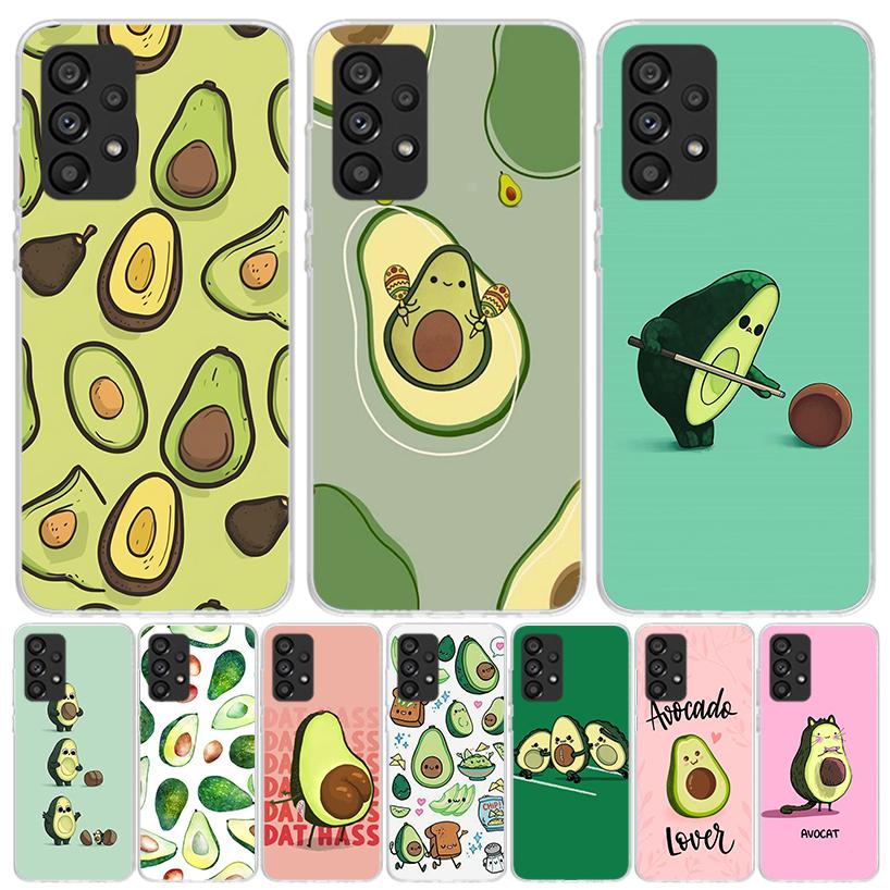 Cartoon Fruit Avocado Phone Case For Samsung Galaxy A13 A14 A15 A16 A53 A54 A55 A56 A33 A34 A35 A36 A23 A24 A25 A26 A05S A04S A1
