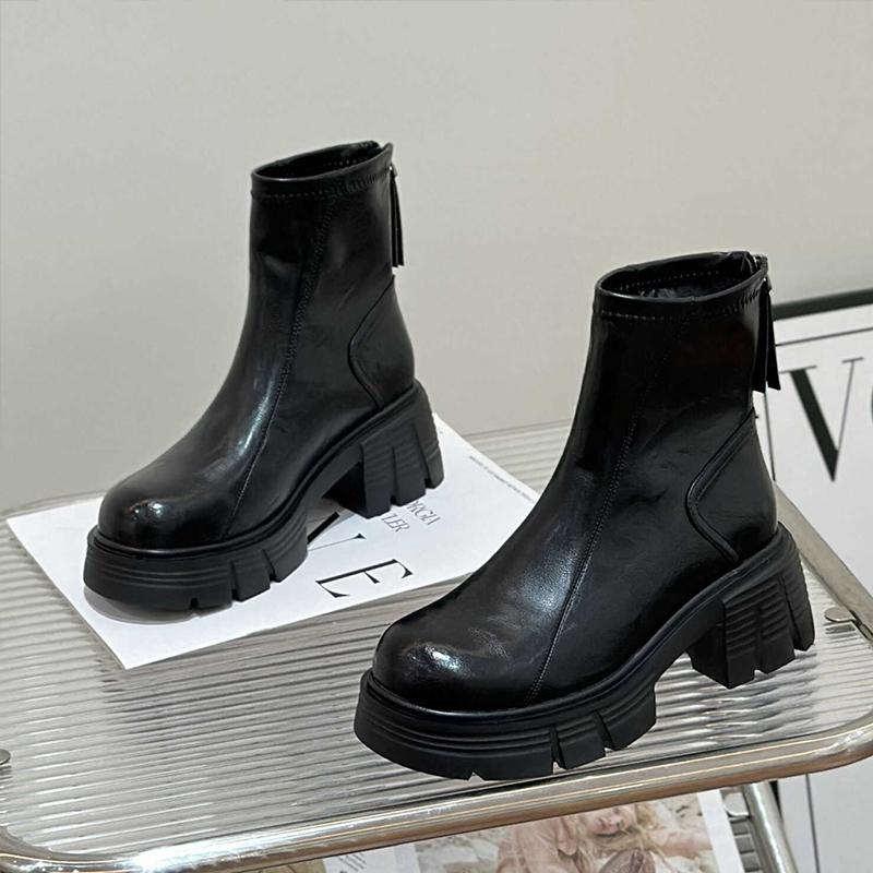 Женские зимние ботинки на платформе, массивные кожаные ботинки, женские, тренд 2025 года, готический бренд, зимние ботинки челси, мотоциклетные ботинки Botas Mujer
