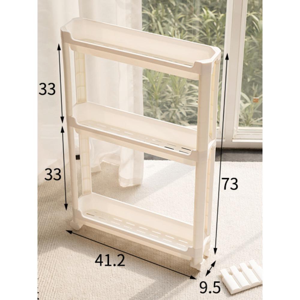 3/4 Layer Narrow Shelf Movable Storage Rack Behind Bathroom Door Toilet Gap Floor Trolley Bathroom Seam Shelf Kitchen Organizer