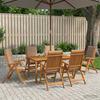 7 Piece Garden Dining Set Natural Solid Wood Acacia