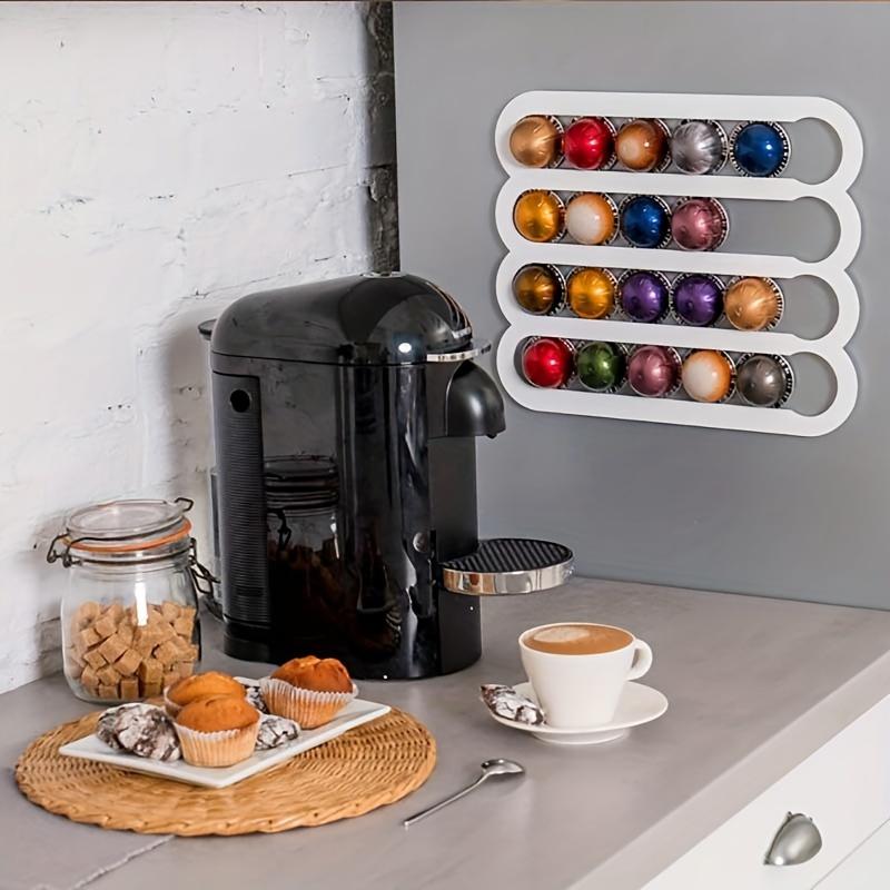 1pc Magnetic Coffee Capsule Storage Holder Holds Up To 20 Coffee Bags And Is Suitable For Mounting On Refrigerators And Freezers.
