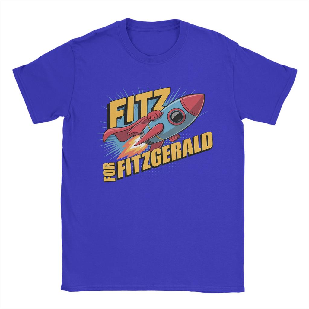 Уличная футболка Летняя Fitz для Fitzgerald Ракета Трендовые футболки Хлопковая футболка для унисекса Одежда с коротким рукавом