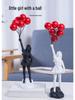 Banksy Girl with Balloon Sculpture - Resin Living Room Ornament