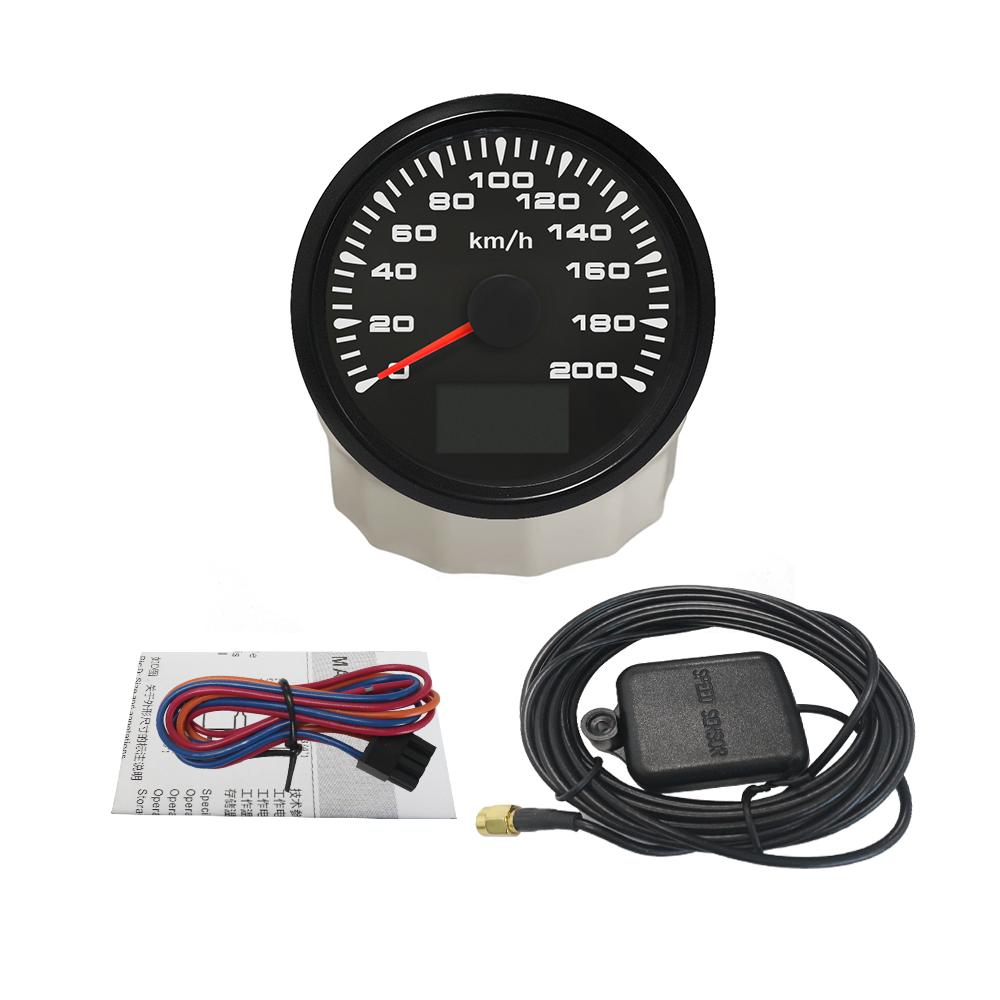 RHAXEL Auto GPS Speedometer Velometer 0-120KM/H 0-200KM/H Speed Odometer Mileage for Car Racing Motorcycle with Backlight 85mm