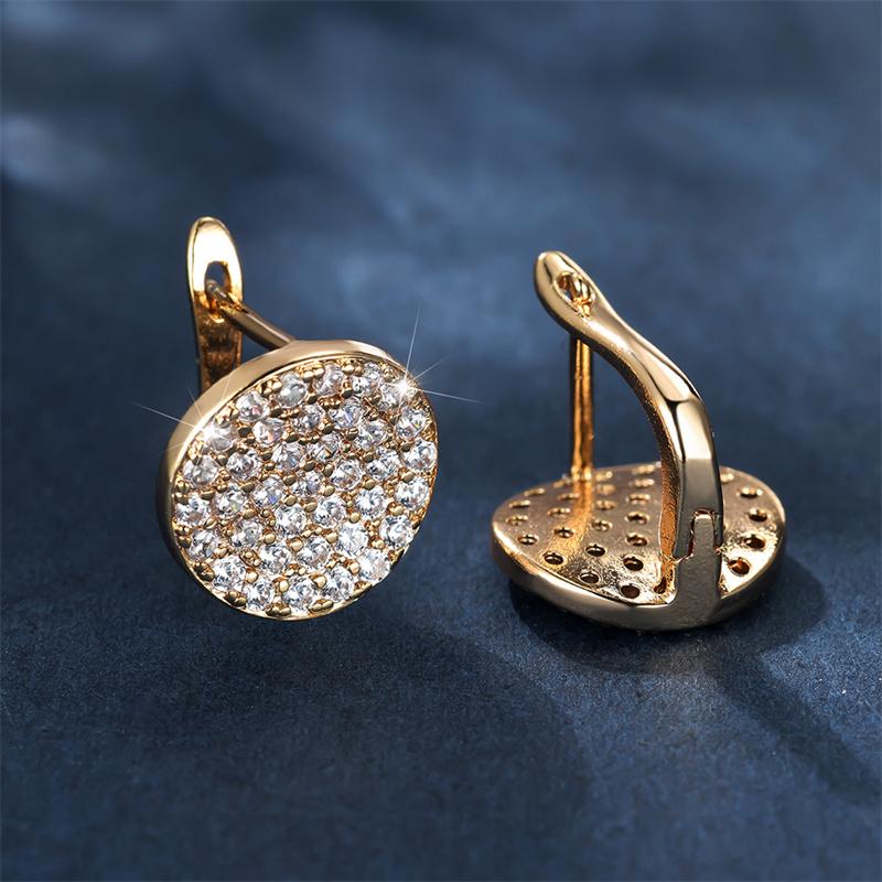 Простые круглые серьги-клипсы, элегантные свадебные серьги золотого цвета для женщин, вечерние ювелирные изделия, подарки