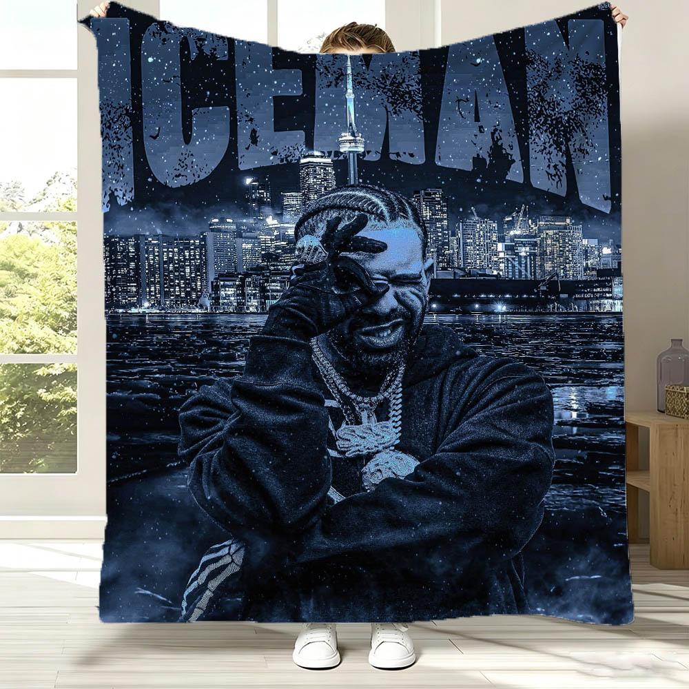 Rapper D-Drake Iceman Music 2026 Album Flannel Blanket Soft Throw Blanket Art For Home Decor Bedroom Bed Sofa Picnic Fans Gifts