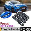 Черный чехол на дверную ручку из углеродного волокна для Ford Focus 3 MK3 MK3.5 2011 ~ 2018 2016 2017, автомобильные аксессуары, набор накладок, хромированные наклейки