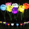 Solar Tulip Lawn Light With Ip44 Protection Long-lasting 16 Hour Illumination