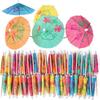 New Disposable Cocktail Umbrell Wooden 10cm Paper Umbrella Pick Party Home Decor Food Cupcake Fruit