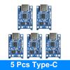 5Pcs 10Pcs Type-c Micro USB 5V 1A 18650 TP4056 TC4056A BMS Lithium Battery Charger Module Charging Board With Protection