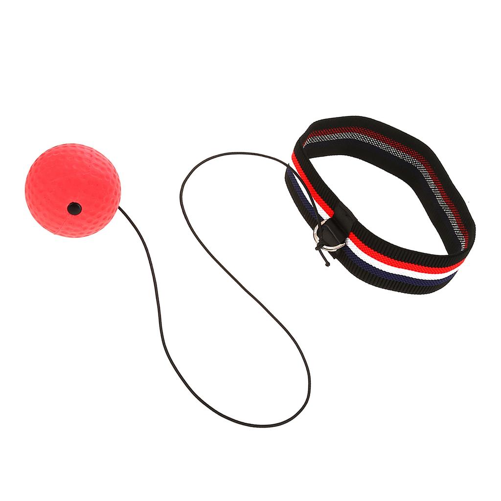 Боксерский мяч для тренировок с повязкой на голову для скоростных тренировок для взрослых (Красная повязка на голову)