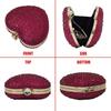 Luxury Diamond Heart Shape Clutch Evening Bag Shiny Crystal Handbag Wedding Dress Party Top-Handle Shoulder Bag Rhinestone