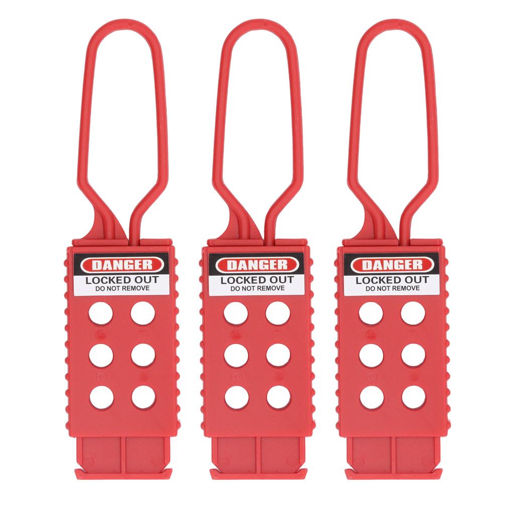 3PCS 6 Holes Tagout Hasps Electrical Insulation Lockout Hasp for Shutdown Maintenance 9mm Hole Diameter