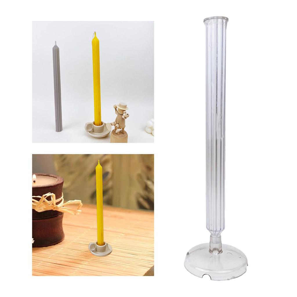 Durable Long Taper Candle Mold Stripe Wax Making Dinner Handmade Plastic Geometric Pole for Home Decor Polymer Clay Soap Making