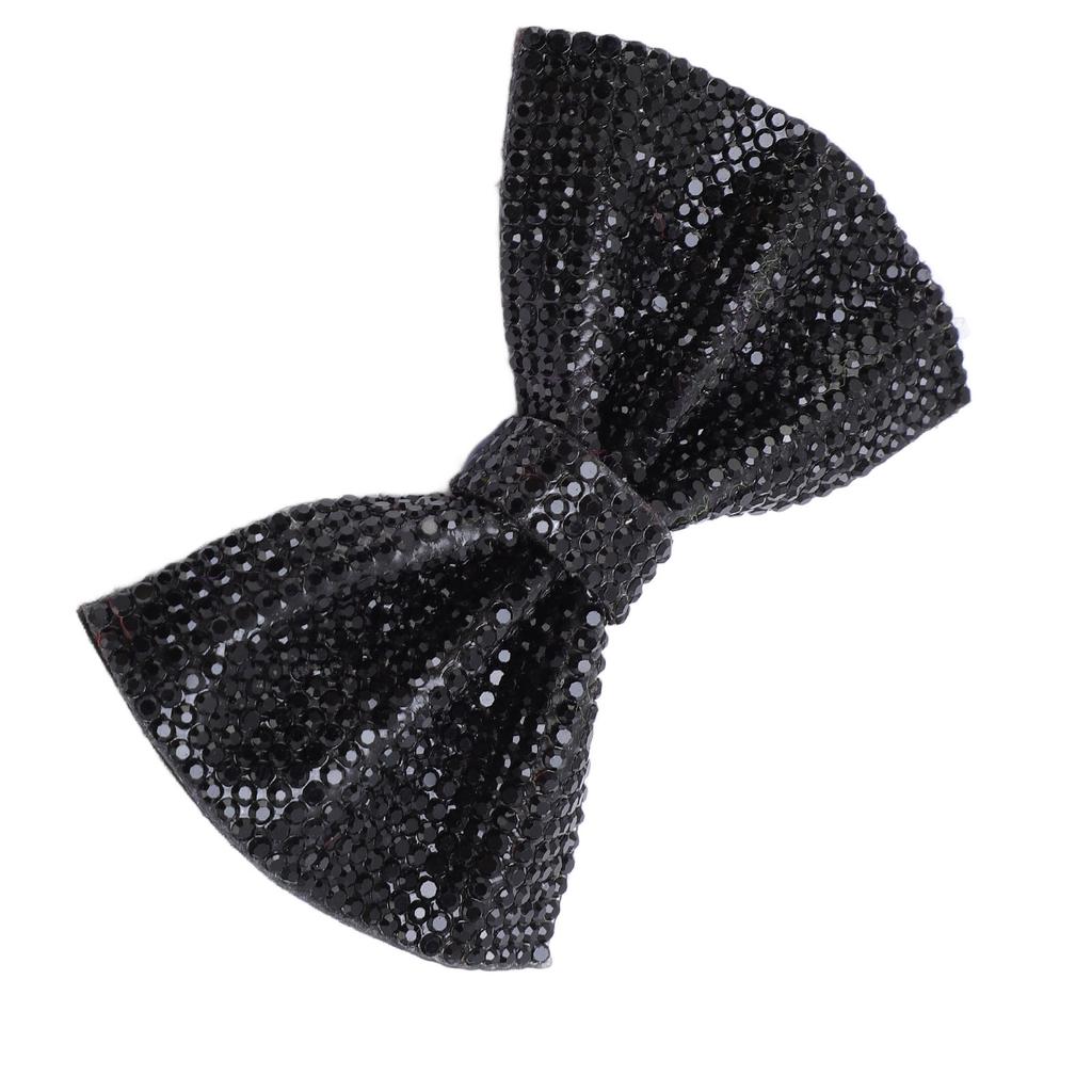 Rhinestone Bow Iron Patch Delicate Retro Bow Decor for Clothing Bag Jacket Shoes Black