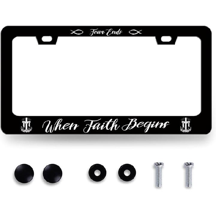 Thin Red Line License Plate Frame American Flag Firefighter License Plate Personalise Stainless Steel Funny License Plate Accessory Plate Holder