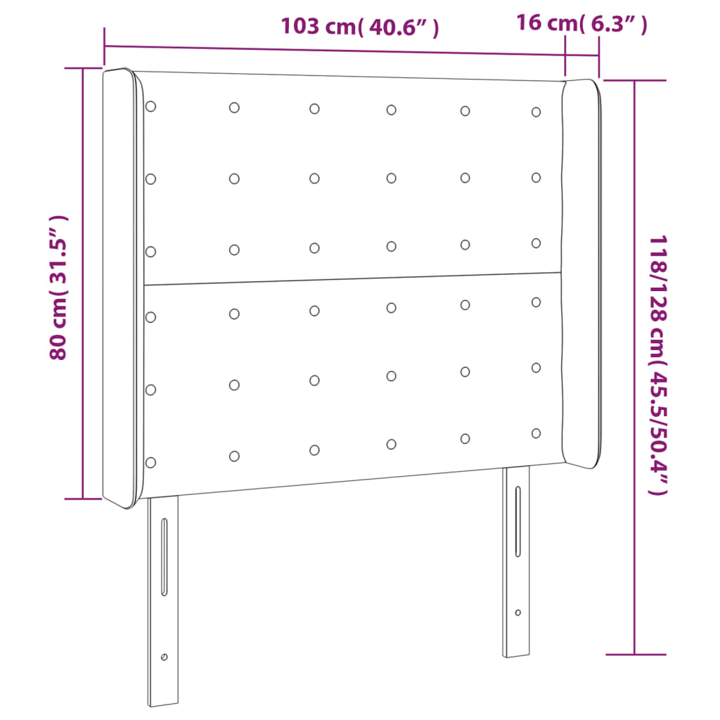 Vidaxl Zagłówek Do Łóżka Z Led, Jasnoszary, 103X16X118/128 Cm, Tkanina