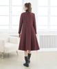 LBYL Wool Wine Round Neck Double Dress Coat