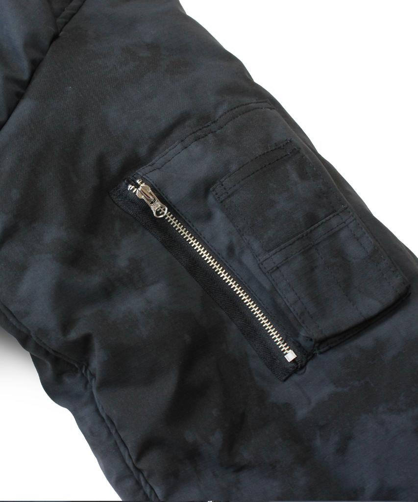 Keymisery Crop Fur Hooded Ma-1 (Black)