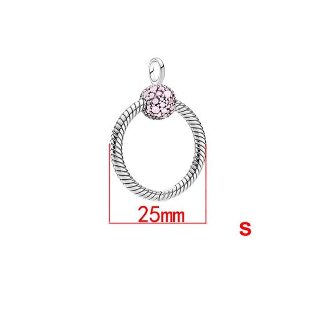 Стерлингового серебра 925 пробы O Love Heart розовое золото CZ кулон мотаться подходит ожерелье женщины DIY очаровательные ювелирные изделия