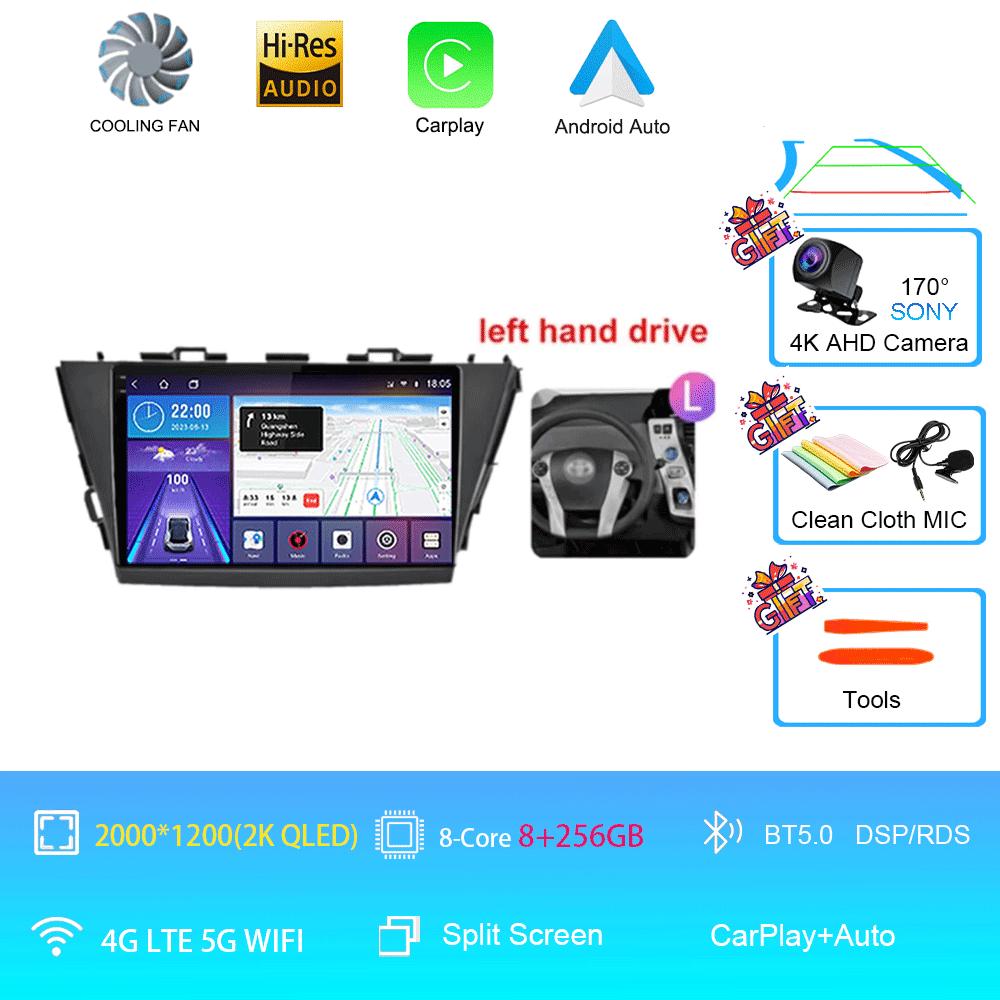 9-дюймовый Android 14 автомобильный радиоприемник для Toyota Prius V Plus Alpha 2012 2013 2014 2015 стереоплеер GPS навигация Carplay Auto LHD RHD DVD